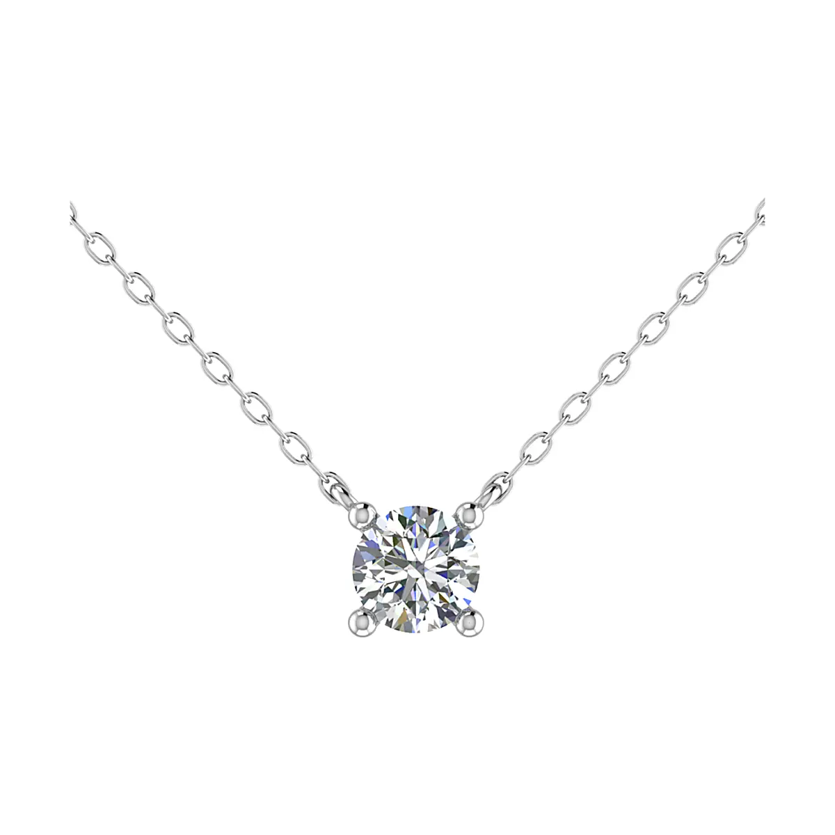 Solitaire Round Cut Diamond Pendant